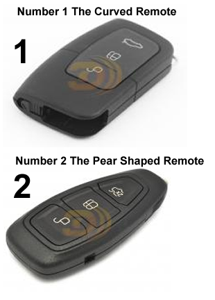 Choose 1 or 2 to tell us which ford remote is yours